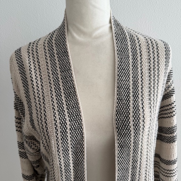 Billabong Striped Knit Open Front Cardigan Boho Coastal Style Size Small - Picture 6 of 10